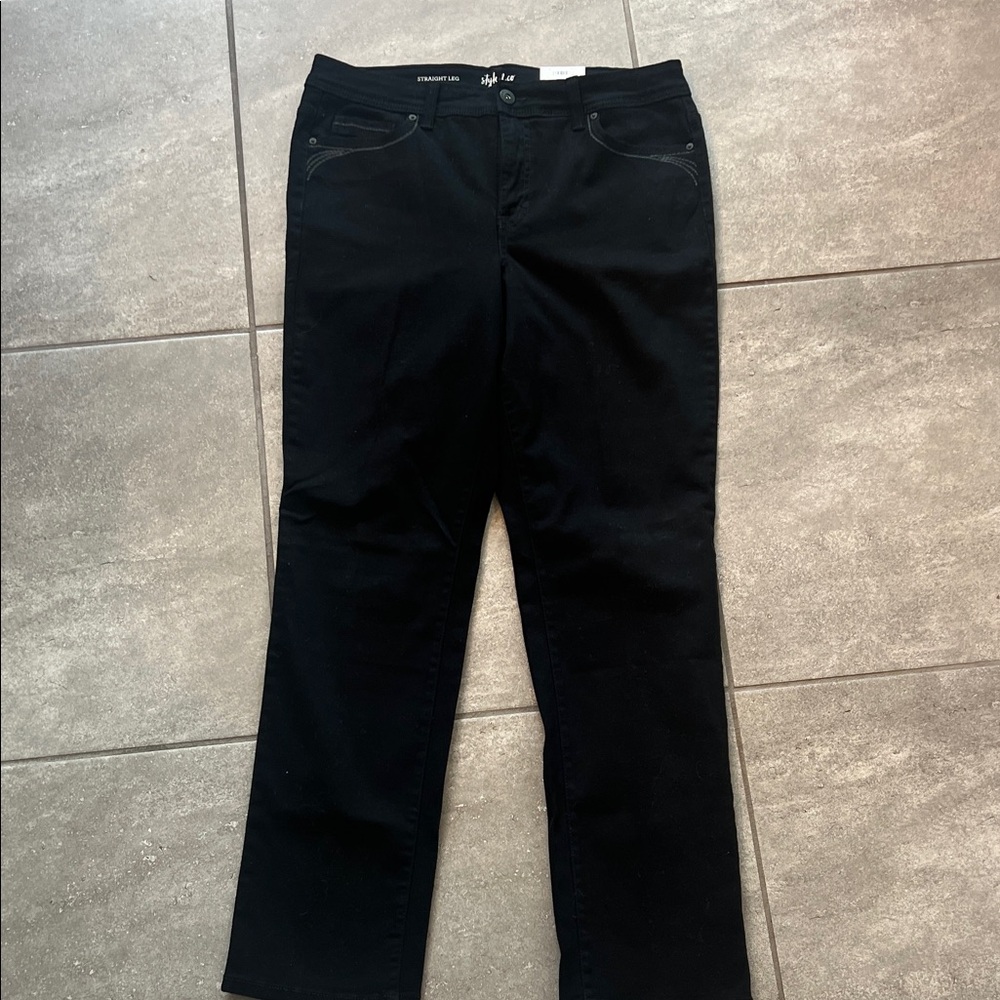 Style & Co. Women's Black Straight Leg Jeans
